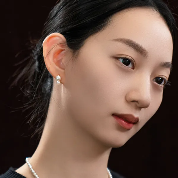 925银耳饰 轻奢气质百搭S925银镀K金淡水珠耳坠简约精致优雅耳勾1
