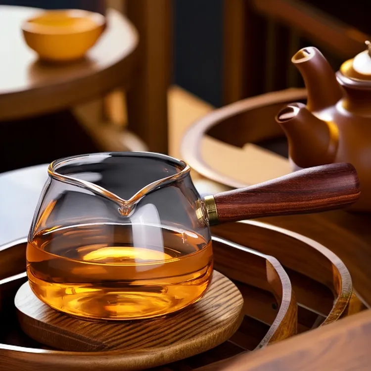 围炉煮茶器具全套加厚防烫高档茶杯分茶茶具公道杯玻璃月牙玻璃杯