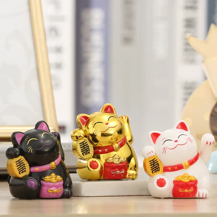 玄匠太阳能招财猫MINI摆件饰品车载太阳能家居办公室桌面小礼品