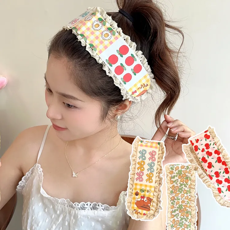 儿童刘海碎发神器发贴2024新款发箍宝宝碎花魔术贴发带小女孩头箍