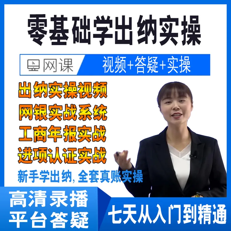 出纳教程零基础入门网课会计实务实操实训财务做账高清视频课