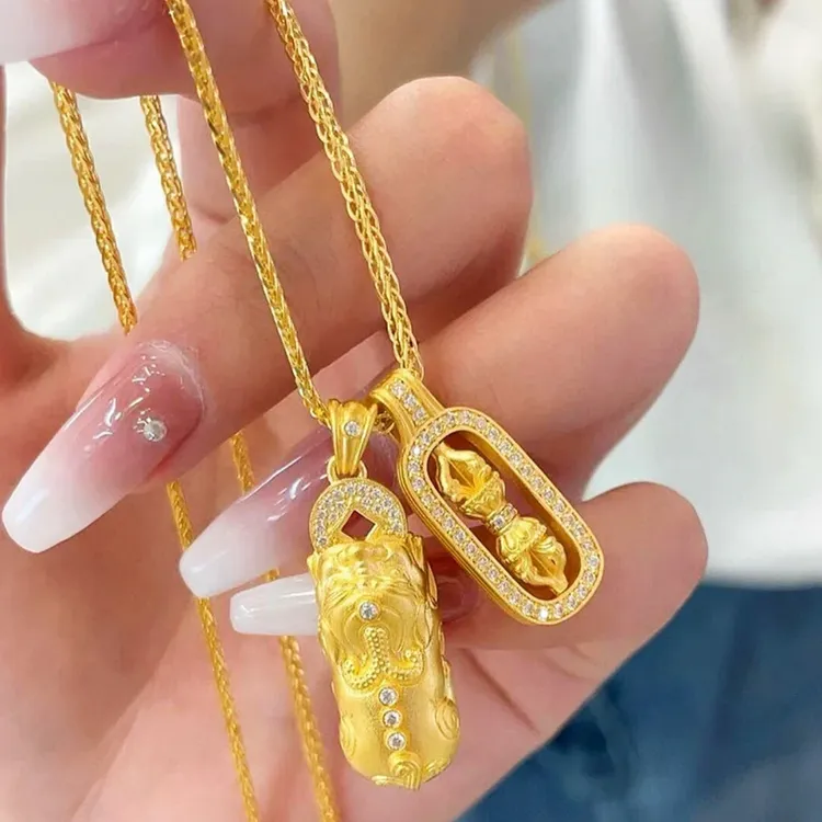 铜合金项链 国潮貔貅金刚杵时尚百搭吊坠叠戴轻奢锁骨链吊坠 