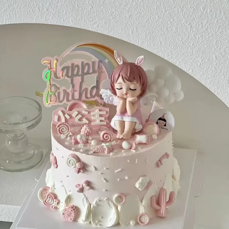 一件包邮蜜雪儿蛋糕装饰安妮公主蛋糕摆件五星蝴蝶结蛋糕装饰