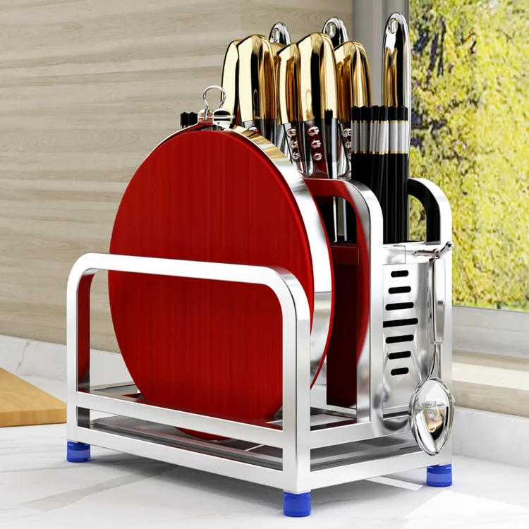 刀具收纳架筷子菜板多功能台面刀架置物架台面砧板架刀架一体家用