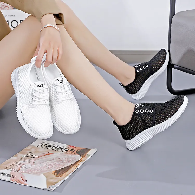 2025年夏季休闲百搭运动鞋春夏薄款网面女鞋舒适软底时尚平底板鞋