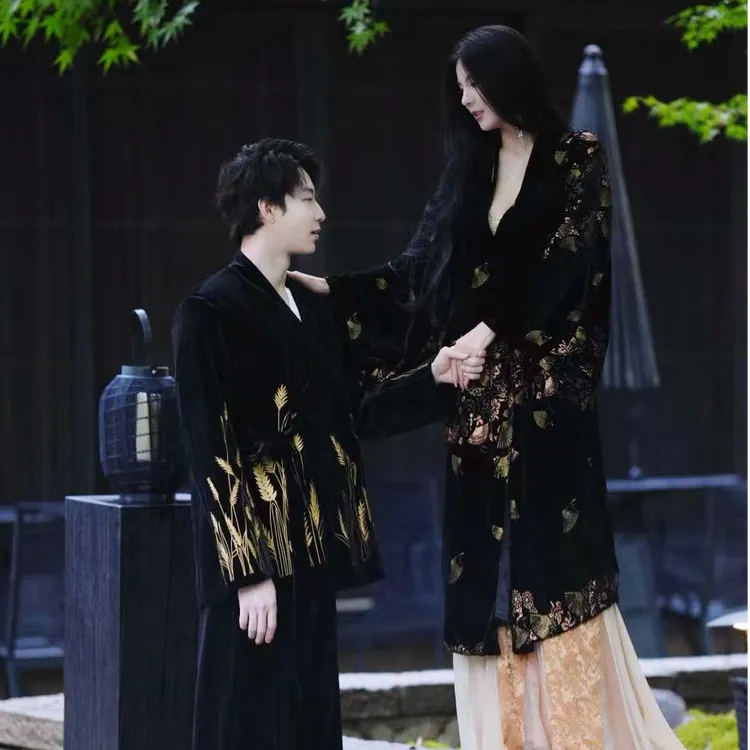 魏元高定/高定款国风新中式古风乌峰点金两件套装-0832