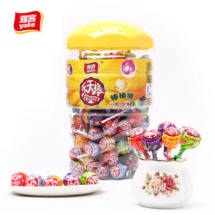 yake/雅客新鲜浓缩什锦果味网红棒棒糖高颜值1260g约120支 DR01