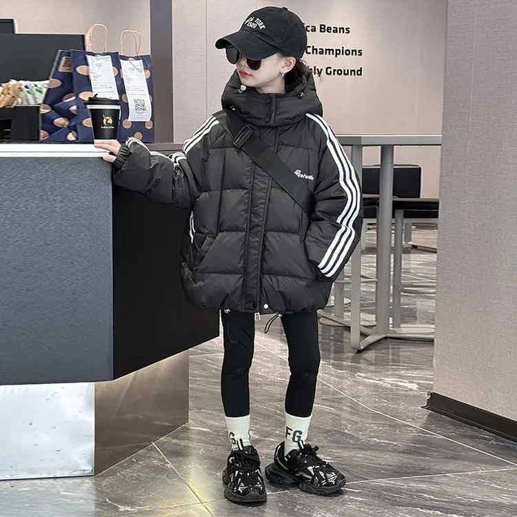 女童羽绒服冬季2025新款洋气女孩大童冬装外套儿童装加厚90白鸭绒