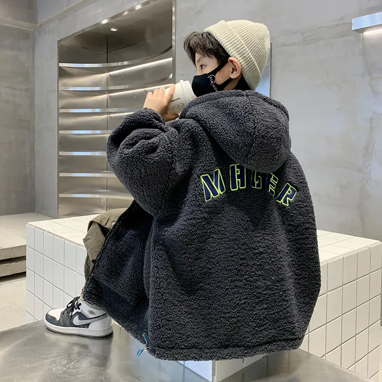 男童冬装毛毛衣外套2025新款儿童加厚加绒上衣中大童韩版炸街潮