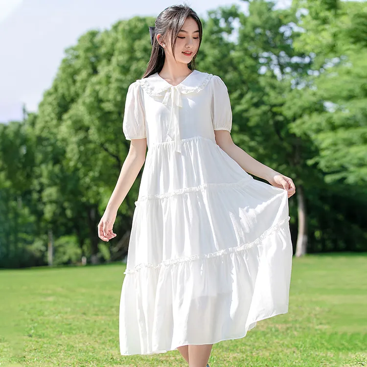 少女连衣裙2023新款夏季高中初中学生大童公主气质长裙显瘦仙女裙