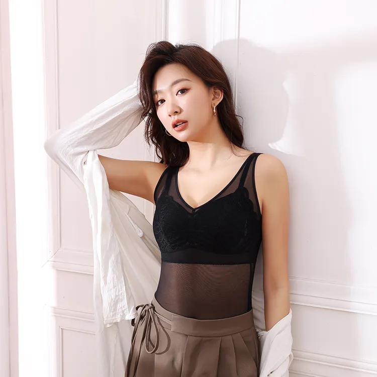 朵婧尔62227桑蚕丝皇后养护美新内搭舒适网纱法式晚礼服背心文胸