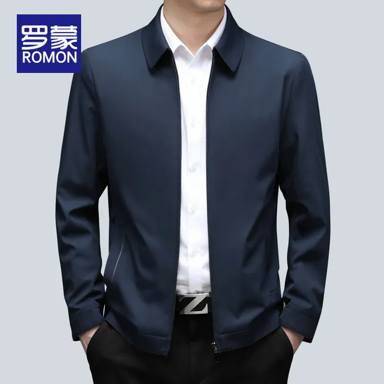罗蒙秋冬款商务休闲外套男简约男士行政夹克男款百搭时尚男装上衣