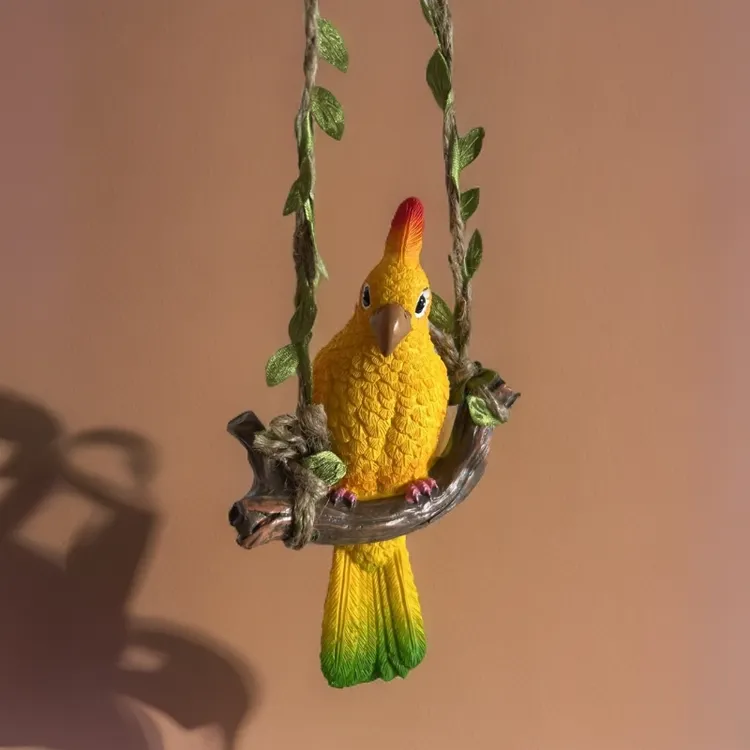 史克森秋千鹦鹉挂件装饰品装饰阳台花园造景摆件客厅挂墙花园摆件