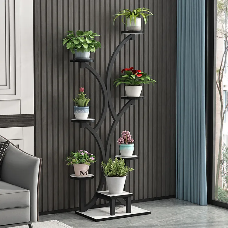花架子客厅落地式现代简约铁艺北欧落地移动摆件多层置物架花盆架