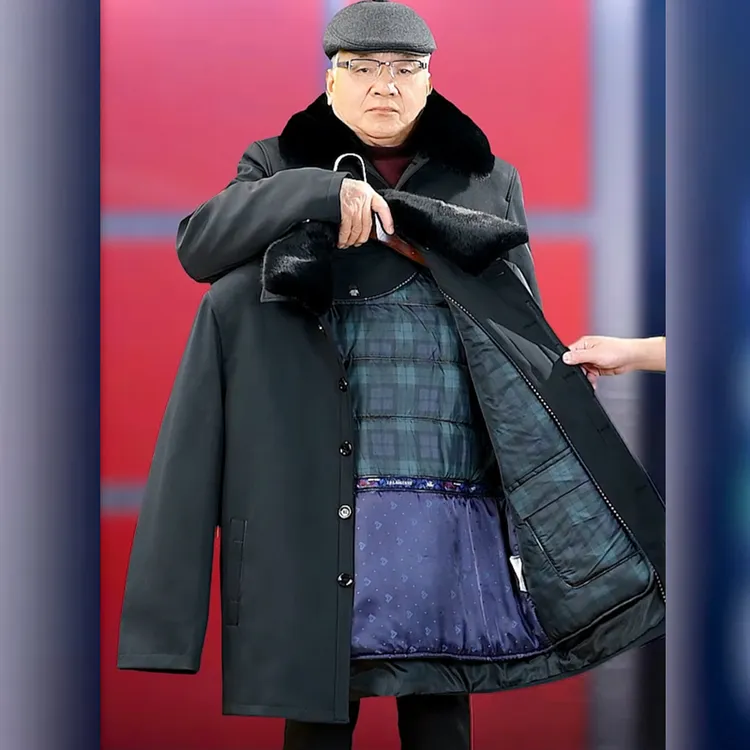 加肥加大码棉服老年人加厚棉袄冬季保暖可拆卸内胆棉衣爷爷冬装