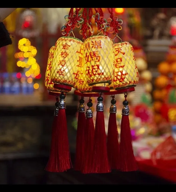 湄洲妈祖创意手工小灯笼竹编油纸迷你出入平安汽车挂车载饰品礼品
