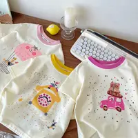 女童纯棉短袖T恤夏季新款儿童潮牌上衣韩版百搭可爱拼色圆领打底