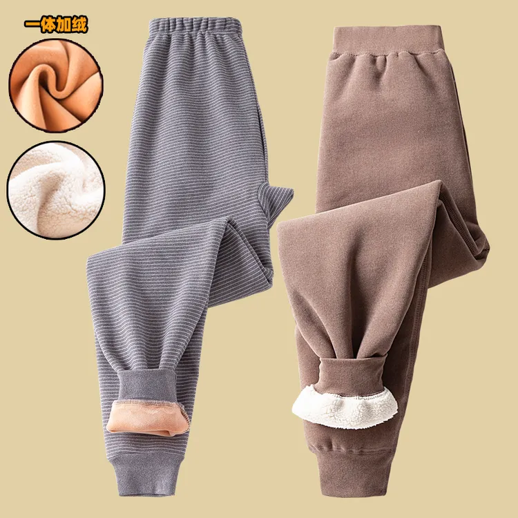 儿童单条保暖裤加绒加厚男童德绒裤中大童保暖绒裤青少年加大码裤