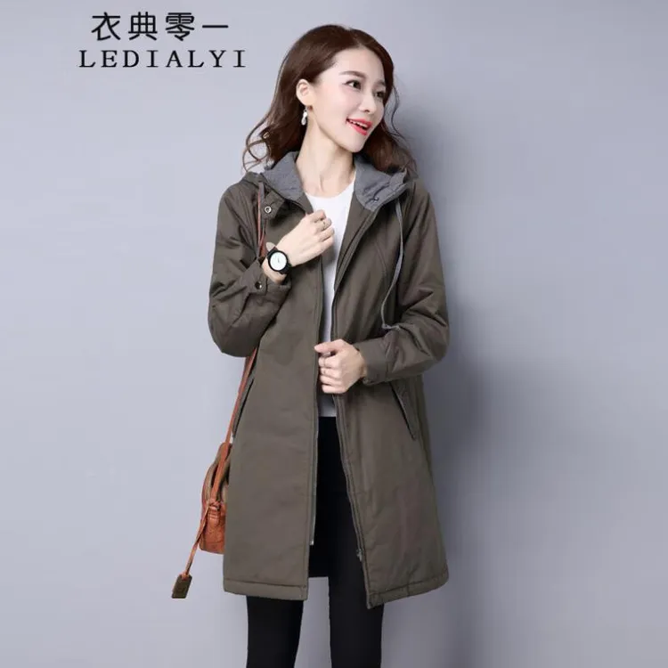 棉服女2025冬装新款冬季中长款休闲宽松显瘦连帽棉袄棉衣冬天外套