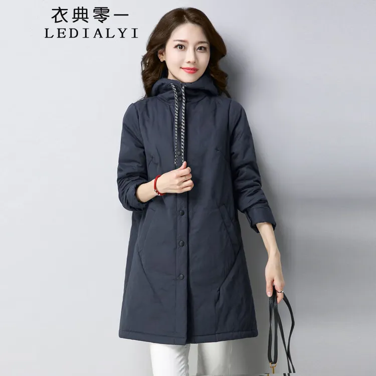 棉衣上档次女款棉袄女中长款冬装新款保暖连帽棉服冬天女装外套