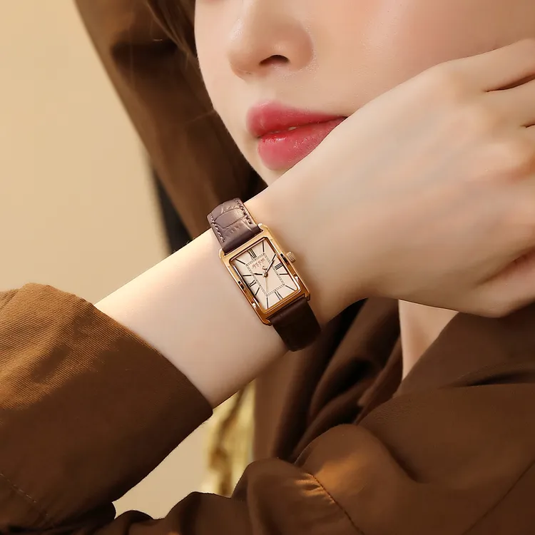 聚利时手表女网红气质复古方形女款高颜值女士腕表小巧精致小方表
