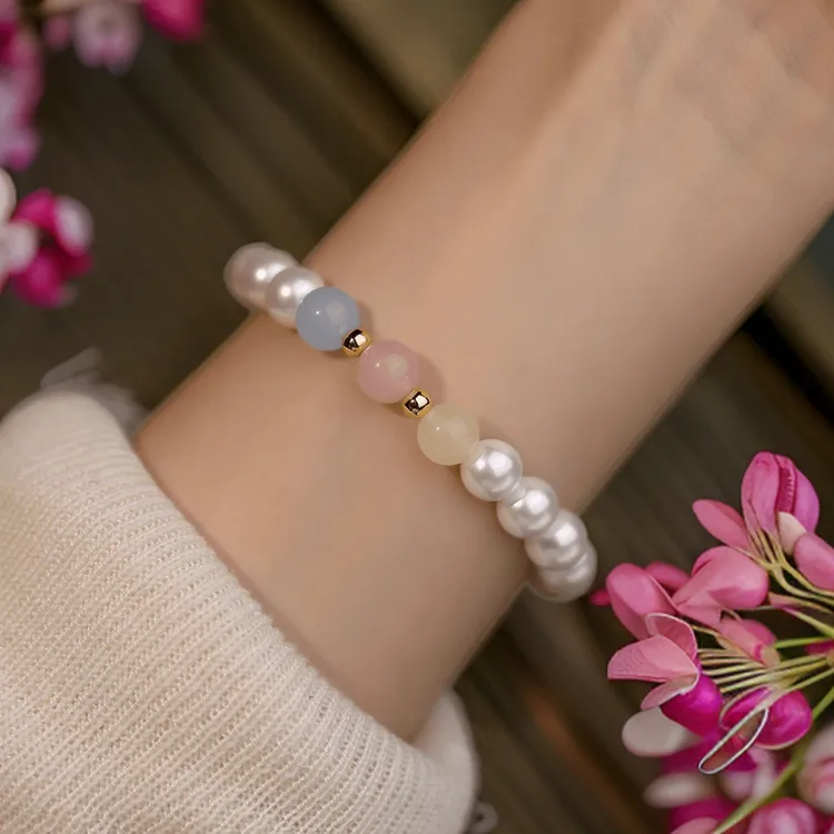 非金属仿珍珠手链 多巴胺轻奢手链甜美温柔百搭气质夏季手作手串