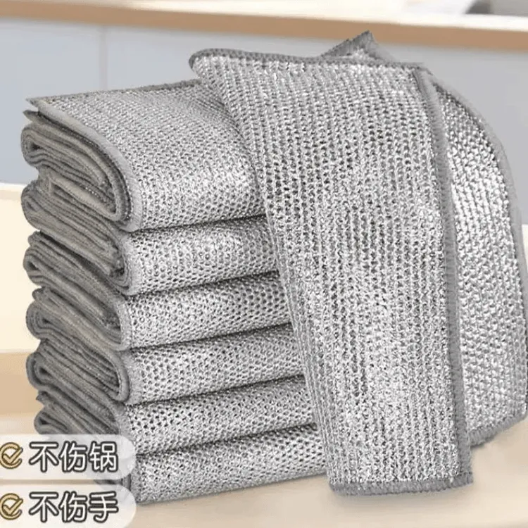 银丝抹布不沾油洗碗布家用厨房清洁布双面吸水洗碗巾加厚洗锅