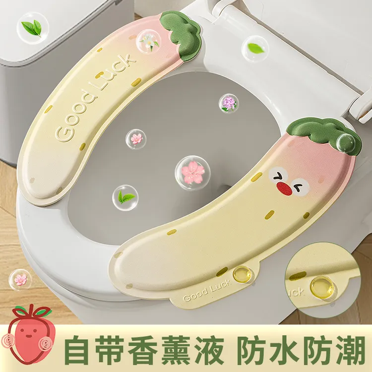 新款草莓香薰马桶坐垫贴舒适四季通用家用冬季马桶圈粘贴式可水洗
