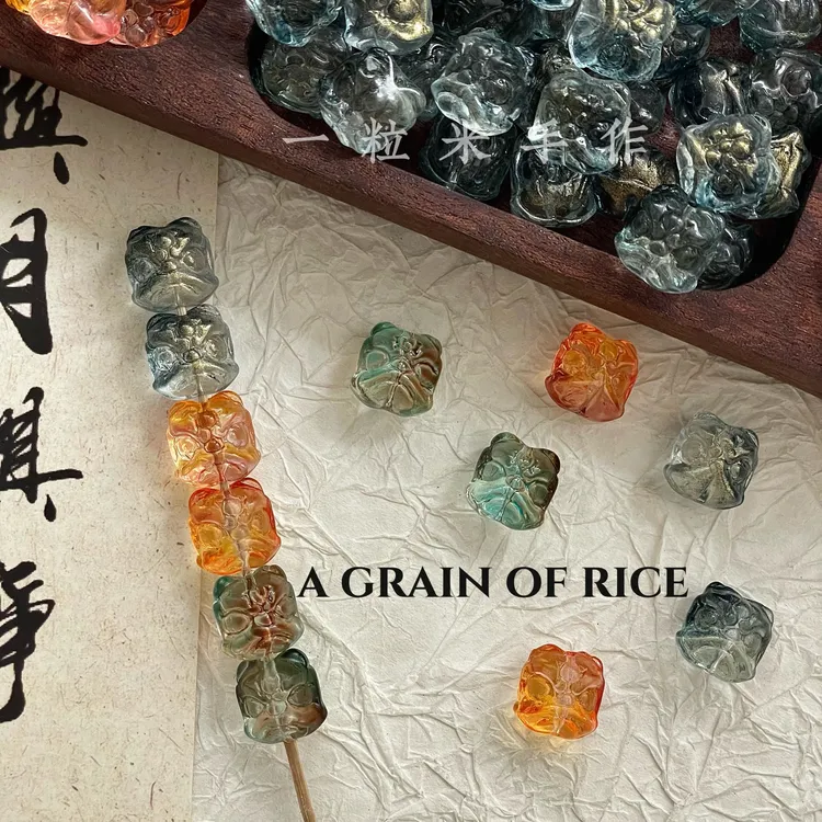60颗包邮琉璃醒狮直孔手串配件diy材料