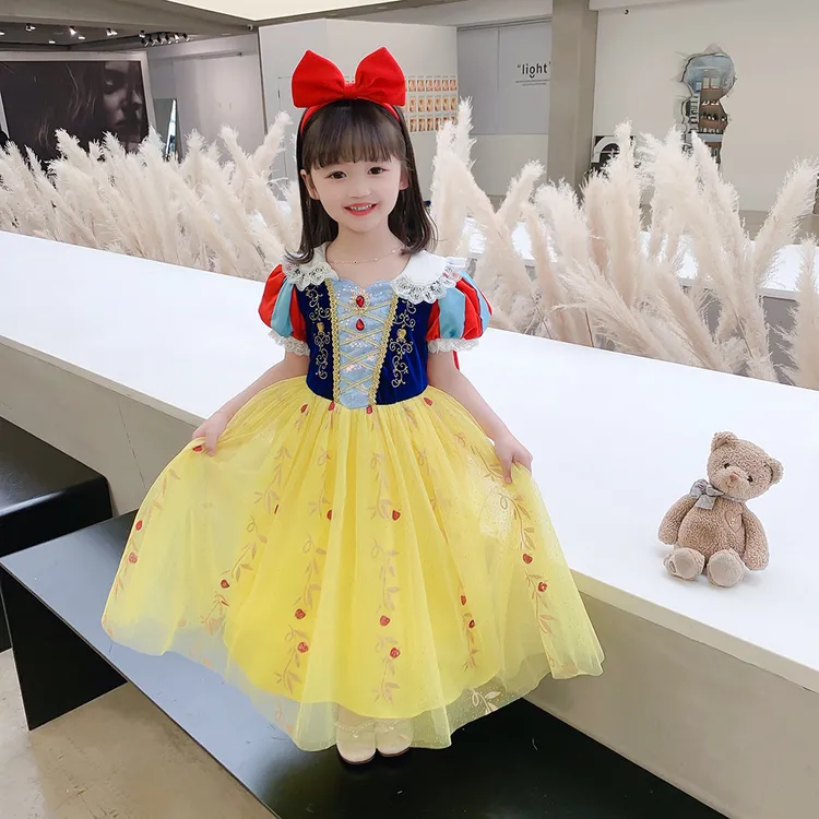 白雪公主套装裙儿童春夏季3-6岁洋气连衣裙子小爱莎公主裙