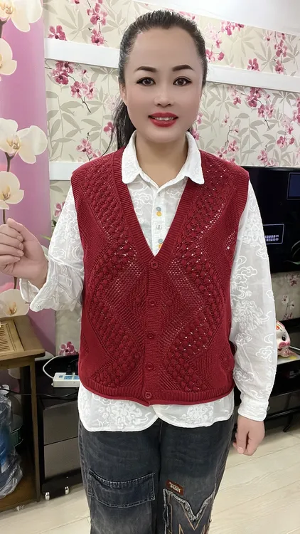 妍姐家精品菱形块马夹