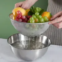 不锈钢盆漏盆双层洗菜盆沥水篮淘米洗米筛水果盘和面打蛋盆洗菜篮