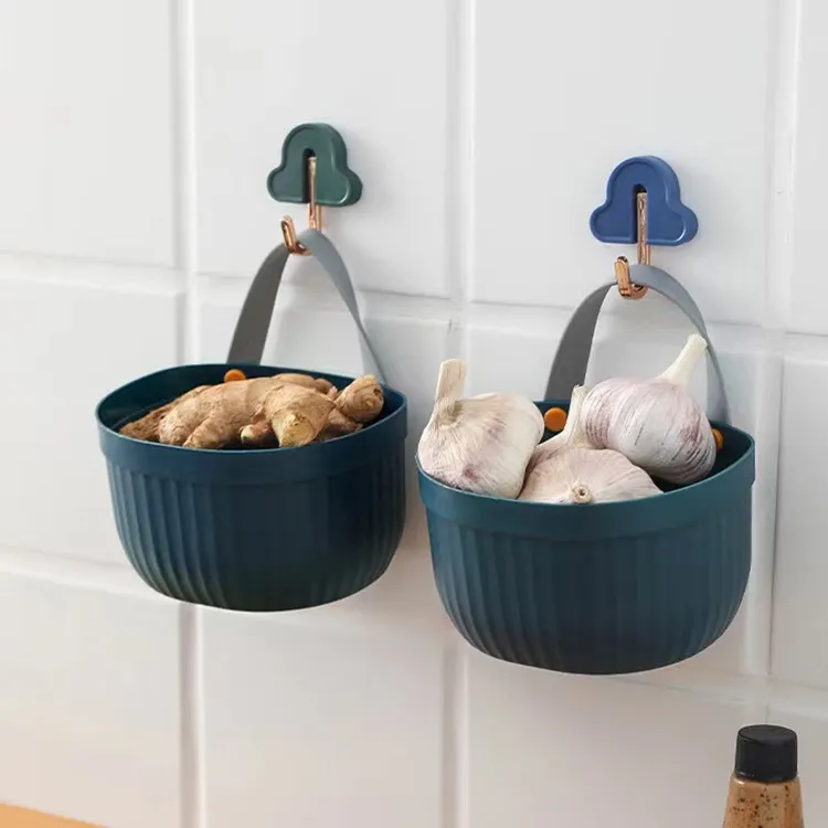 【2只装】姜蒜收纳篮厨房放葱放姜放蒜壁挂置物篮生姜大蒜收纳