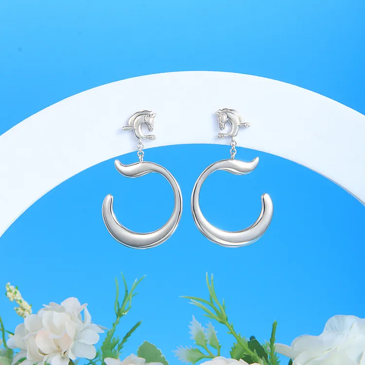 925银耳饰 荣朝【倾心耳饰】高级轻奢耳环新款潮耳饰女简约百搭耳钉