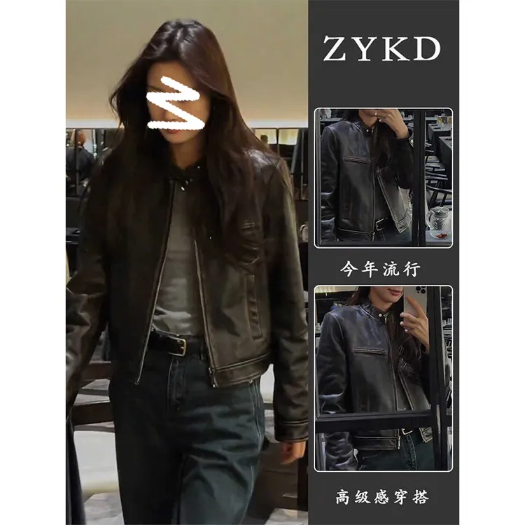 黑色PU皮衣外套女春秋季2024新款超好看小个子机车服短款夹克上衣