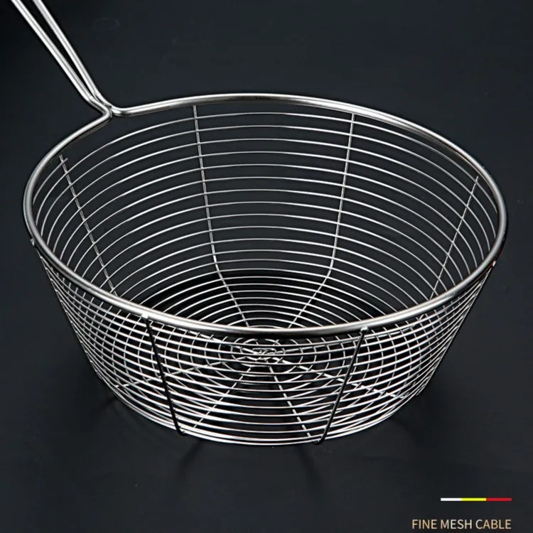 平底大容量漏勺线漏不锈钢火锅网筛捞面捞饺子油炸滤网漏大漏勺