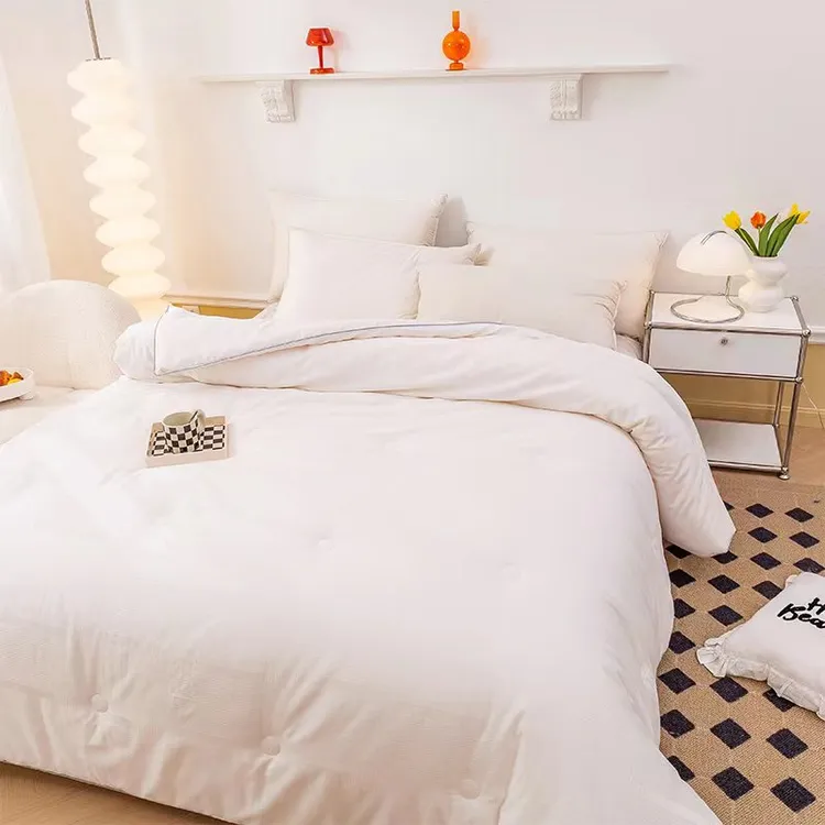 梦悠诺高档羊毛被100%填充被芯纯棉提花面料亲肤透气四季被子