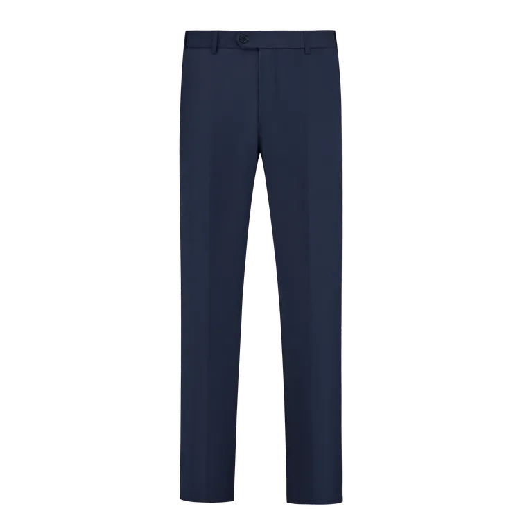 指路羊夏季薄款10桑蚕丝70羊毛男士西裤商务休闲藏蓝色舒适长裤