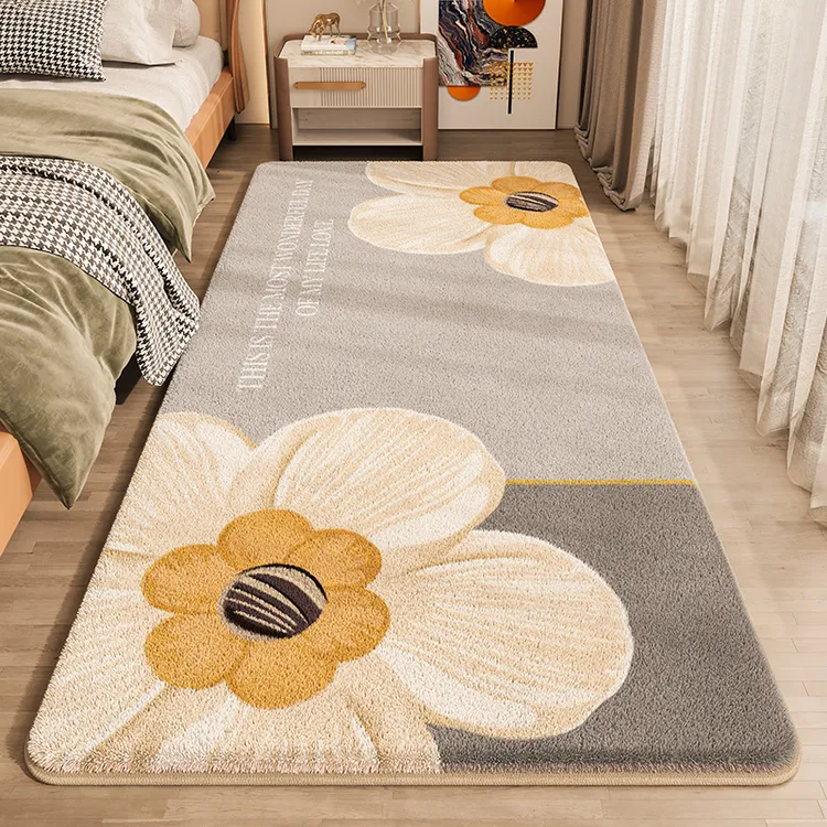 高级感主卧房间地板床家用下床前垫子可睡可坐铺垫卧室床边毯地垫