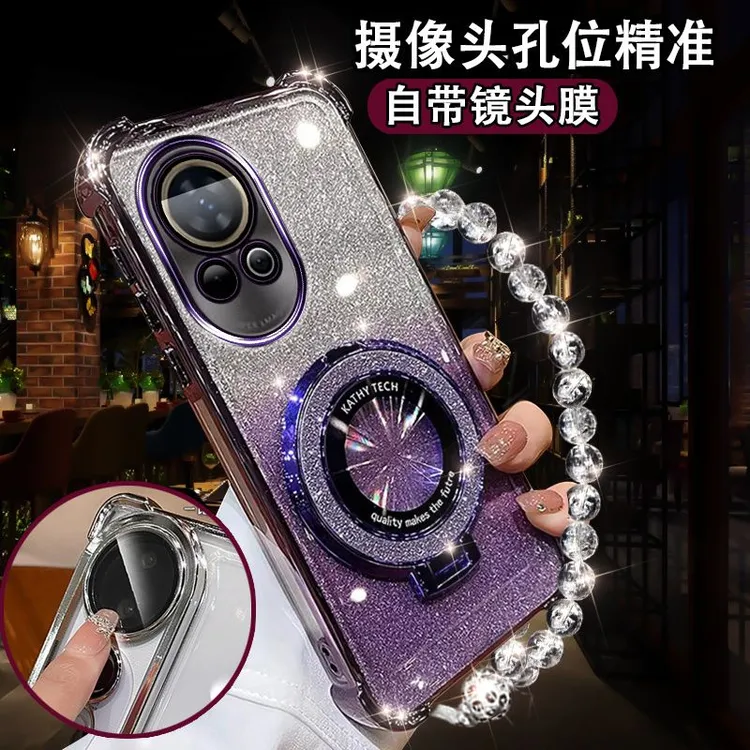 适用华为nova13手机壳Huawei闪粉圆环支架MLA-NX9潮款气囊防摔壳i