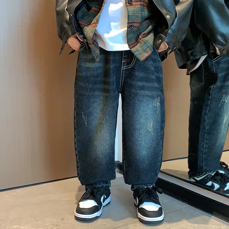 男童春秋款牛仔裤子2024新款儿装帅气休闲长裤小宝宝宽松时髦垮裤