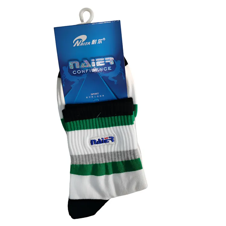 耐尔5391（10双装）男士刺绣轻运动中筒袜柔软舒适抗菌条纹撞色袜子