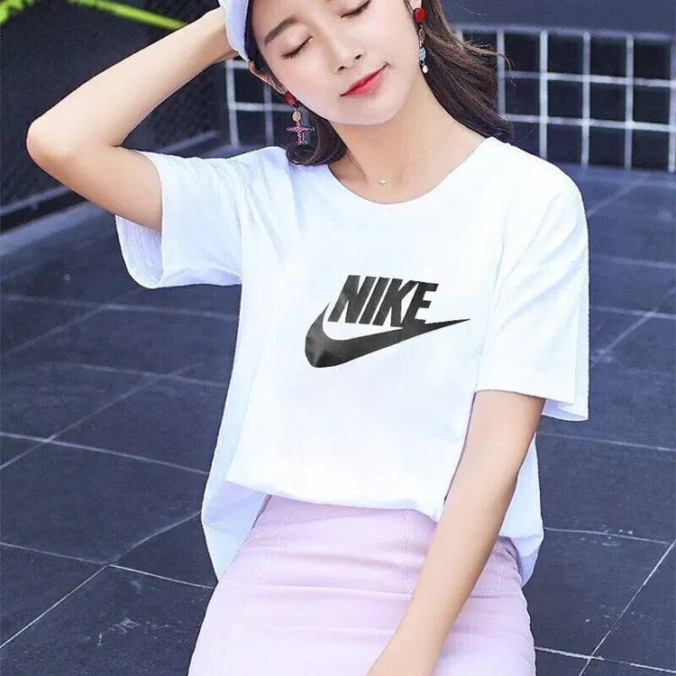 NIKE耐克运动短袖女T恤2024夏季新款宽松圆领体恤白色上衣 DX7907