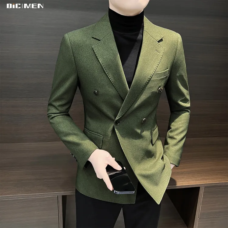 双排扣男士西服韩版修身小西装男款爆款2025新款英伦雅痞风格男装