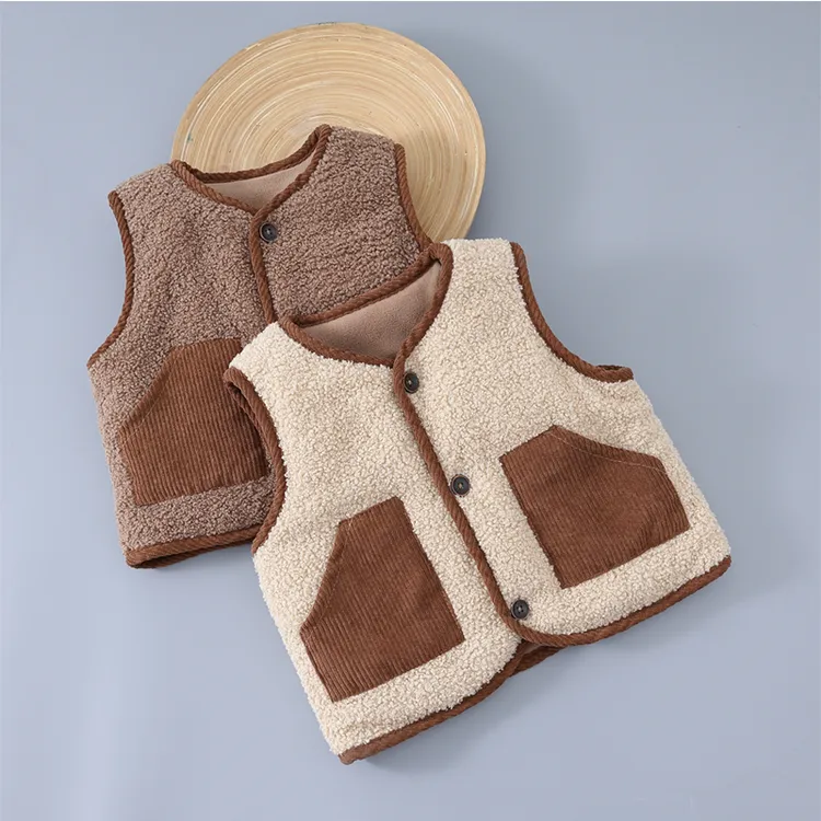 儿童秋冬马甲保暖加绒坎肩女童洋气外穿马甲夹男宝宝加厚小童背心