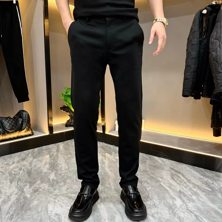 K4060秋冬黑色裤男士弹力加绒西裤商务休闲百搭休闲裤直筒休闲裤