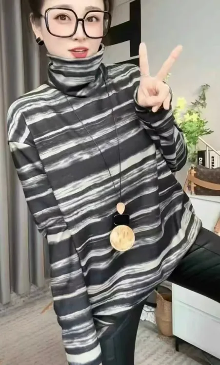 秋冬高领加厚打底衫女装时尚休闲T恤