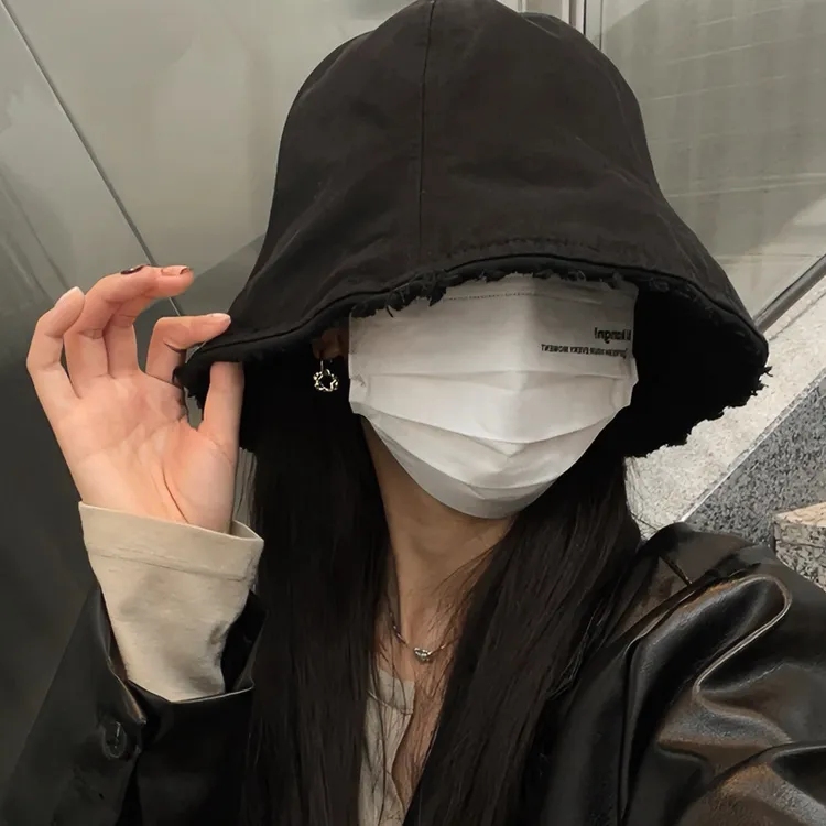 洋气好看2022新款帽子女冬渔夫帽女款冬季黑色秋冬时尚盆帽水桶帽