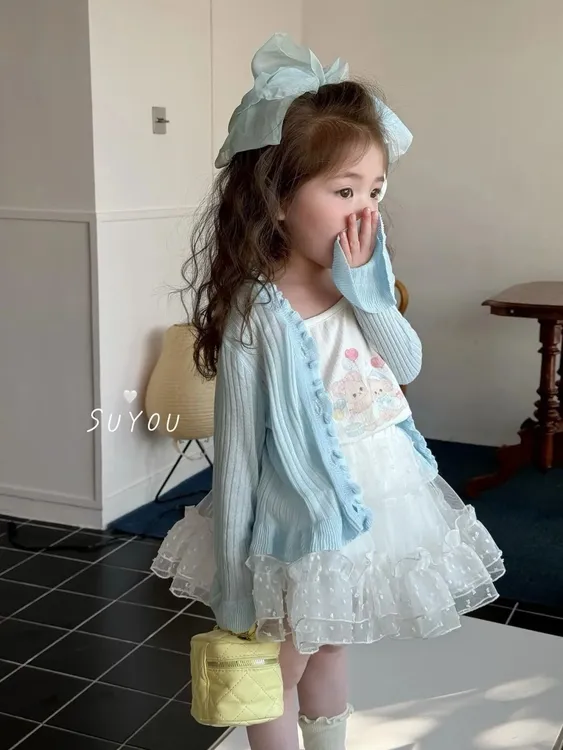 苏右夏款 爆款套装三件套~防晒衣纱裙吊带套装