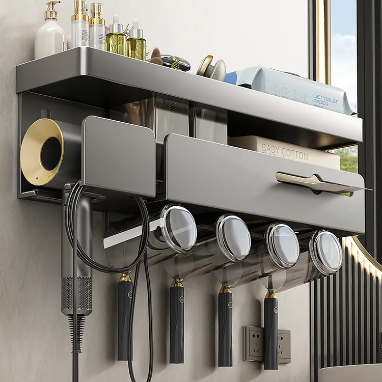 吹风机置物架免打孔卫生间壁挂电吹风支架浴室风筒收纳挂架通用